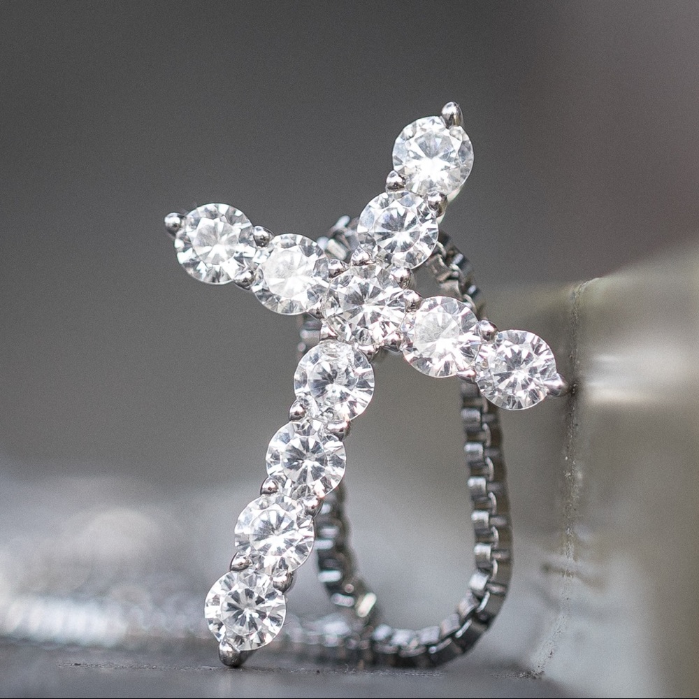 Micro Diamond Cross Necklace